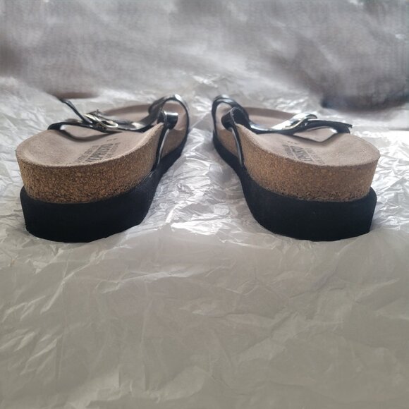 Mephisto Black Hera Sandals Patent Leather Size 40 - Picture 2 of 7